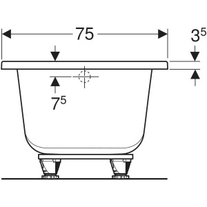 Geberit Supero Dikdörtgen Küvet Ayaklı 170 x 75cm 554.103.01.1 - 5