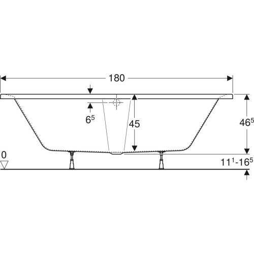 Geberit Supero Dikdörtgen Küvet Ayaklı Çift Sırt Eğimli 180 x 80cm 554.105.01.1 - 3