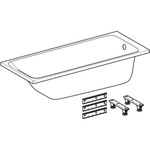 Geberit Tawa Dikdörtgen Küvet Ayaklı 170 x 70 cm 554.120.01.1 - 2