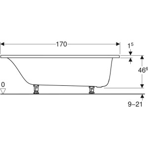 Geberit Tawa Dikdörtgen Küvet Ayaklı 170 x 70 cm 554.120.01.1 - 4