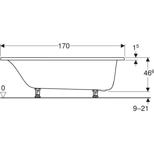 Geberit Tawa Dikdörtgen Küvet Ayaklı 170 x 70 cm 554.120.01.1 - 4