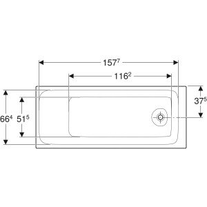 Geberit Tawa Dikdörtgen Küvet Ayaklı 170 x 75 cm 554.121.01.1 - 3