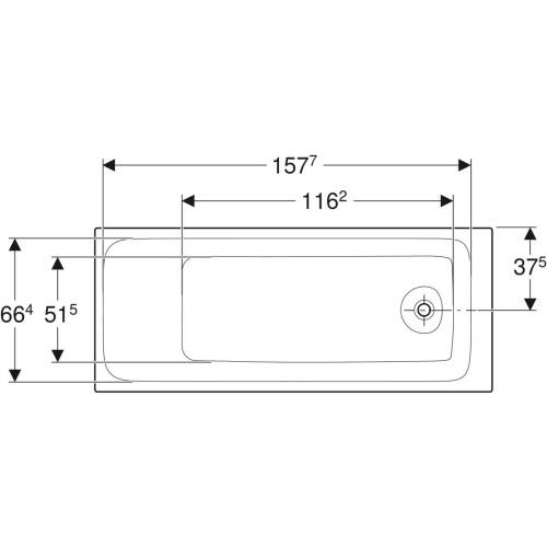 Geberit Tawa Dikdörtgen Küvet Ayaklı 170 x 75 cm 554.121.01.1 - 3