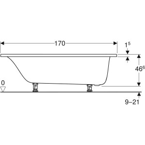 Geberit Tawa Dikdörtgen Küvet Ayaklı 170 x 75 cm 554.121.01.1 - 4