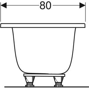 Geberit Tawa Dikdörtgen Küvet Ayaklı Çift Sırt Eğimli 180 x 80cm 554.124.01.1 - 5