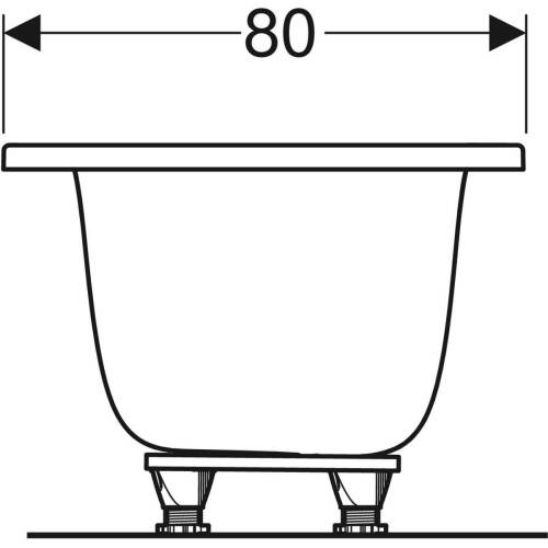 Geberit Tawa Dikdörtgen Küvet Ayaklı Çift Sırt Eğimli 180 x 80cm 554.124.01.1 - 5