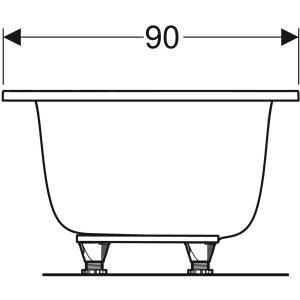 Geberit Tawa Dikdörtgen Küvet Ayaklı Çift Sırt Eğimli 190 x 90cm 554.125.01.1 - 5