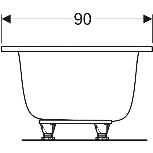 Geberit Tawa Dikdörtgen Küvet Ayaklı Çift Sırt Eğimli 190 x 90cm 554.125.01.1 - 5