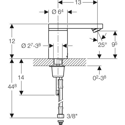 Geberit Type 186 Fotoselli Batarya Çift Su Girişli Dıştan Mikserli Elektrikli 116.156.21.1 - 2