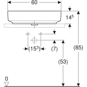 Geberit Variform Oval Çanak Lavabo Batarya Banklı 60cm 500.772.01.2 - 3