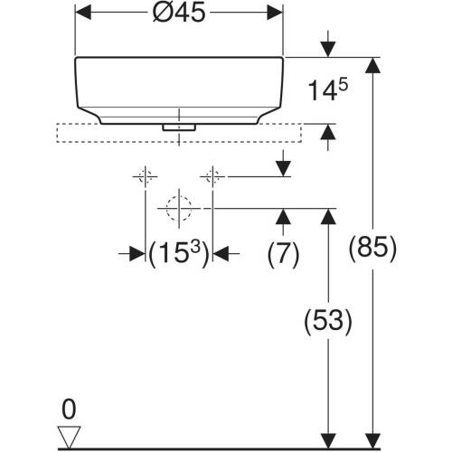 Geberit Variform Yuıvarlak Çanak Lavabo Batarya Banklı 45cm 500.769.01.2 - 3