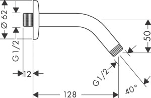 Hansgrohe 12,8cm Duş Dirseği 27411000 - 2