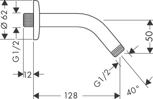 Hansgrohe 12,8cm Duş Dirseği 27411000 - 2