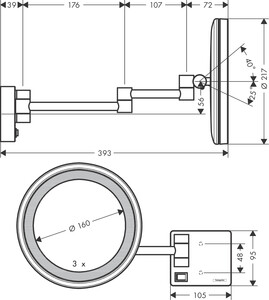 Hansgrohe AddStoris Makyaj Aynası LED'Lİ Parlak Altın 41790990 - 2