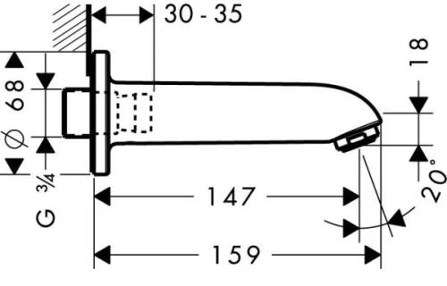 Hansgrohe E Design Küvet Gagası 13414000 - 2