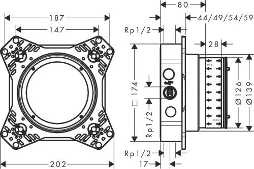 Hansgrohe iBox Universal 2 Ankastre Batarya İçseti 01500180 - 2