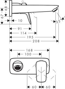 Hansgrohe Logis Ankastre Lavabo Bataryası Mat Siyah 71220670 - 3