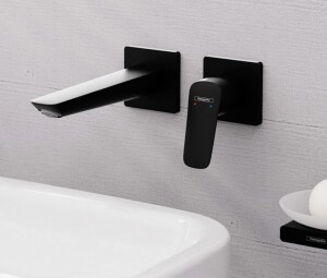 Hansgrohe Logis Fine Ankastre Lavabo Bataryası Mat Siyah 71256670 - 2