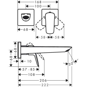 Hansgrohe Logis Fine Ankastre Lavabo Bataryası Mat Siyah 71256670 - 3