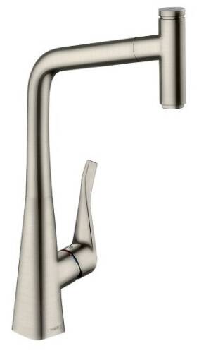 Hansgrohe Metris M71 Eviye Bataryası Çekilebilir Gaga,sBox Paslanmaz Çelik 73803800 - 1