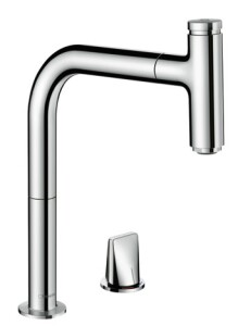 Hansgrohe Metris Select M71 2-delikli Eviye Bataryası Çekilebilir gaga, sBox 73804000 - 1