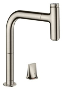 Hansgrohe Metris Select M71 2-delikli Eviye Bataryası Çekilebilir gaga, sBox Paslanmaz Çelik 73804800 - 1