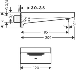 Hansgrohe Metropol Küvet Gagası Mat SiyahKrom 32543340 - 2