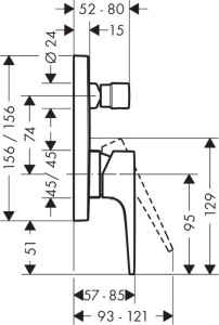 Hansgrohe Metropol Loop Ankastre Banyo Bataryası 74545000 - 2