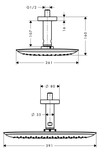 Hansgrohe PuraVida Tepe Duşu 40cm 27390000 - 2