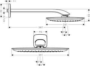 Hansgrohe PuraVida Tepe Duşu 40cm Beyaz/Krom 27437400 - 3