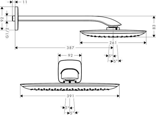 Hansgrohe PuraVida Tepe Duşu 40cm Beyaz/Krom 27437400 - 3