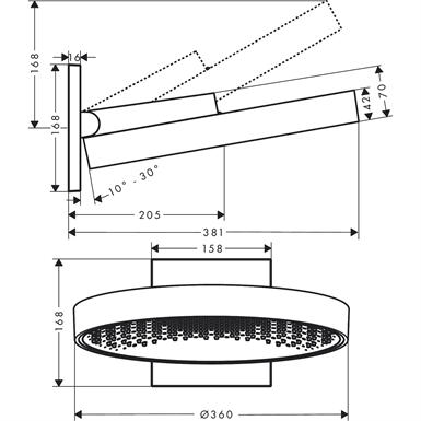 Hansgrohe Rainfinity Tepe Duşu 36cm Mat Beyaz 26230700 - 2