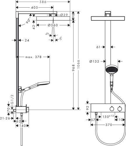 Hansgrohe Rainfinity Termostatik Duş Kolonu Mat Beyaz 26853700 - 4