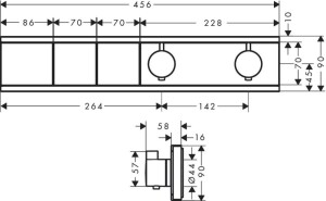 Hansgrohe RainSelect Termostatik Ankastre Banyo Bataryası 2 Çıkış Mat Siyah 15380670 - 2