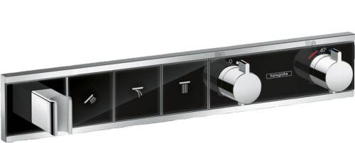 Hansgrohe RainSelect Termostatik Ankastre Banyo Bataryası 3 Çıkış Siyah/Krom 15356600 - 1