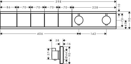 Hansgrohe RainSelect Termostatik Ankastre Banyo Bataryası 4 Çıkış Mat Bronz 15382140 - 2