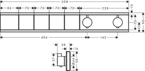 Hansgrohe RainSelect Termostatik Ankastre Banyo Bataryası 4 Çıkış Mat SiyahKrom 15382340 - 2