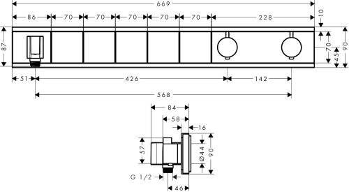 Hansgrohe RainSelect Termostatik Ankastre Banyo Bataryası 5 Çıkış Beyaz/Krom 15358400 - 2