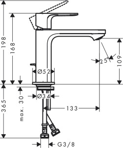 Hansgrohe Rebris E Lavabo Bataryası Cool Start Kumandalı Mat Siyah 72559670 - 3