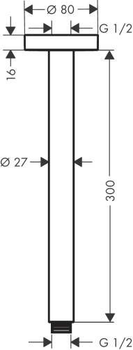 Hansgrohe S 30cm Tavan Bağlantısı Parlak Altın 27389990 - 2