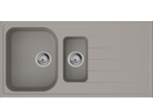 Hansgrohe S52 S520-F525 Ankastre Eviye Damlalıklı Beton Grisi 43347380 - 1