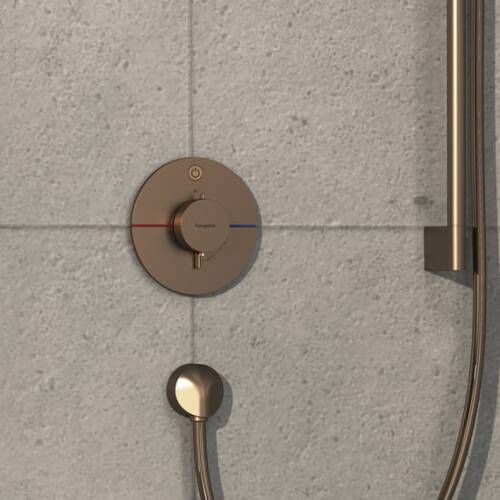 Hansgrohe ShowerSelect Comfort S Termostatik Ankastre Batarya 1 Çıkış Mat Bronz 15553140 - 2