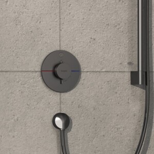 Hansgrohe ShowerSelect Comfort S Termostatik Ankastre Batarya 1 Çıkış Mat SiyahKrom 15553340 - 2