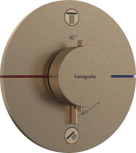 Hansgrohe ShowerSelect Comfort S Termostatik Ankastre Batarya 2 Çıkış Mat Bronz 15554140 - 1