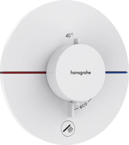 Hansgrohe ShowerSelect Comfort S Termostatik Ankastre Batarya İlave 1 Çıkış Mat Beyaz 15562700 - 1