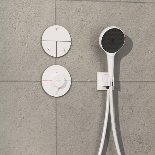 Hansgrohe ShowerSelect Comfort S Termostatik Ankastre Batarya İlave 1 Çıkış Mat Beyaz 15562700 - 2