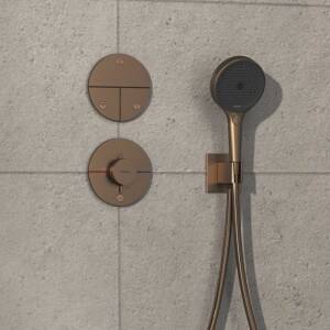 Hansgrohe ShowerSelect Comfort S Termostatik Ankastre Batarya İlave 1 Çıkış Mat Bronz 15562140 - 2