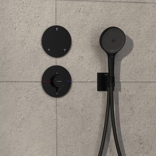 Hansgrohe ShowerSelect Comfort S Termostatik Ankastre Batarya İlave 1 Çıkış Mat Siyah 15562670 - 2