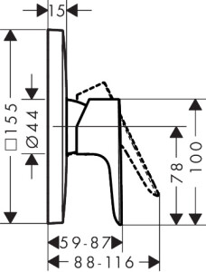 Hansgrohe Talis E Ankastre Duş Bataryası Mat SiyahKrom 71765340 - 2