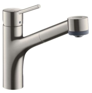 Hansgrohe Talis M52 Eviye Bataryası Çekilebilir Gaga 2 Akışlı, sBox Paslanmaz Çelik 73860800 - 1